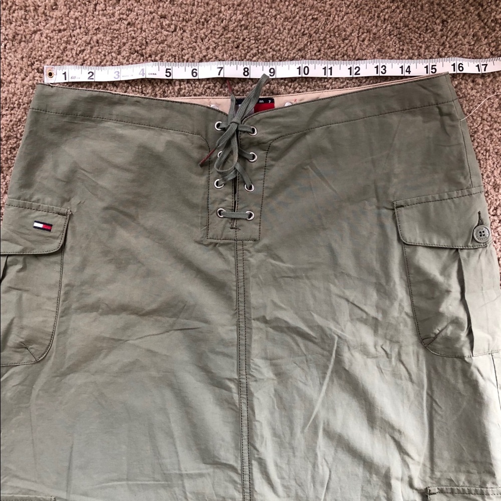 NEW Tommy Hilfiger long green cargo khaki skirt